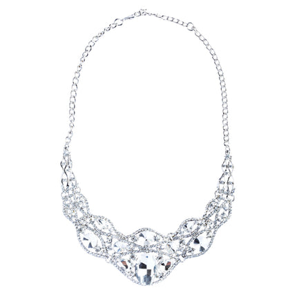 Bridal Wedding Jewelry Set Crystal Rhinestone Gorgeous Bib Design Necklace J584 - Accessoriesforever