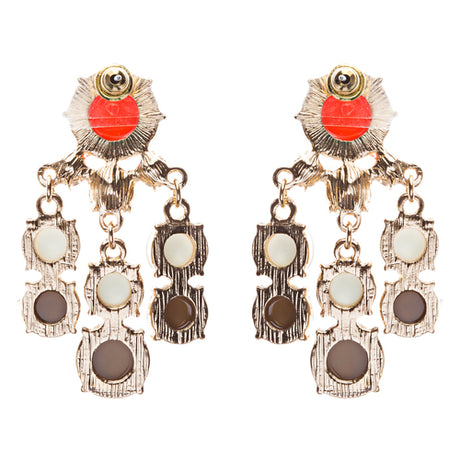 Contemporary Fashion Crystal Rhinestone Daring Design Dangle Earrings E852 Brown