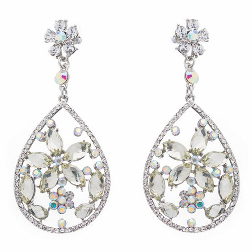 Bridal Wedding Jewelry Crystal Rhinestone Glamorous Teardrop Dangle Earrings