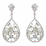 Bridal Wedding Jewelry Crystal Rhinestone Glamorous Teardrop Dangle Earrings