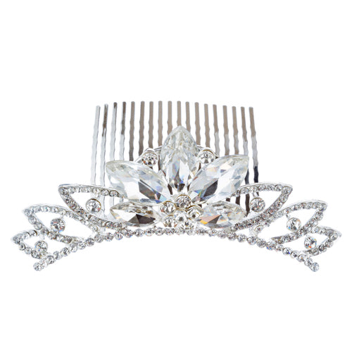 Bridal Wedding Jewelry Crystal Rhinestone Chic Design Hair Comb Tiara H134 SV - Accessoriesforever