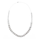 Bridal Wedding Jewelry Crystal Rhinestone Dynamic Contour Necklace J490 Silver
