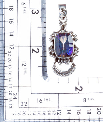 925 Sterling Silver Natural Gemstones Rainbow Magic Topaz Pendant FJSVP2073 - Accessoriesforever