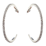 Exquisite Sparkle Crystal Rhinestone Hoop Design Fashion Earrings E688 Silver