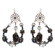 Bold Fashion Unique Beaded Charms In Tear Drop Statement Earrings E854 Black