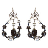 Bold Fashion Unique Beaded Charms In Tear Drop Statement Earrings E854 Black