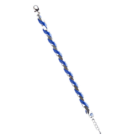 Casual Design Ordinary Yet Striking Wrap Around Braided Link Bracelet B487 Blue
