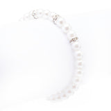 Bridal Wedding Jewelry Crystal Rhinestone Pearl Single Linear Bracelet Silver