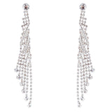 Bridal Wedding Jewelry Crystal Rhinestone Dazzling Drape Dangle Earrings E983 SV