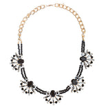 Beautiful Sparkle Crystal Rhinestone Formica Statement Necklace Set Gold Black