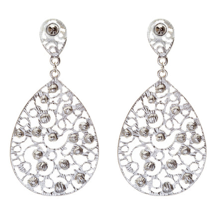 Dazzling Swirl Pattern Crystal Rhinestone Bridal Prom Fashion Earrings E314 SV - Accessoriesforever