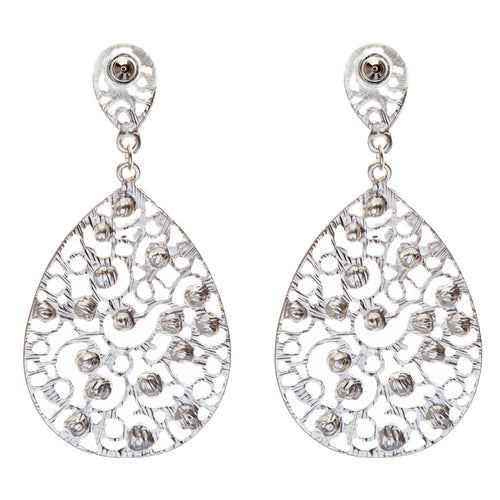 Dazzling Swirl Pattern Crystal Rhinestone Bridal Prom Fashion Earrings E314 SV - Accessoriesforever