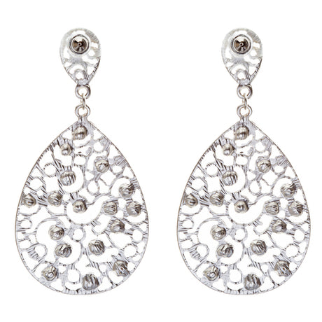 Dazzling Swirl Pattern Crystal Rhinestone Bridal Prom Fashion Earrings E314 SV