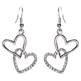 Adorable Chic Valentine Theme Crystal Rhinestone Heart Dangle Earrings E905 SVR