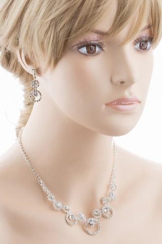 Bridal Wedding Jewelry Crystal Rhinestone Lovely Beautiful Sweet Necklace Silver - Accessoriesforever