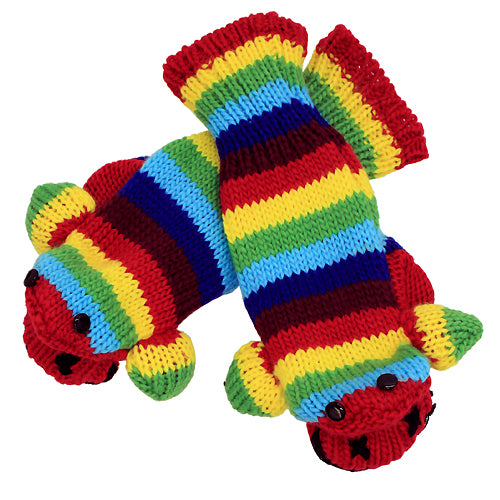Knitted Fun 3D Animal Soft Mittens Gloves Stripe Monkey