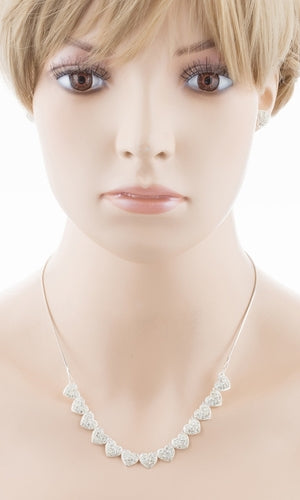 Beautiful Valentine's Crystal Rhinestone Fascinating Little Hearts Set J496 SLV - Accessoriesforever