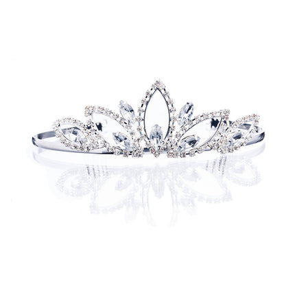 Bridal Wedding Jewelry Crystal Rhinestone Wide Sparkle Classic Hair Tiara Silver - Accessoriesforever