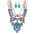 Stunning Magnificent Bead Crystal Rhinestone Statement Necklace Set JN269 GD BL
