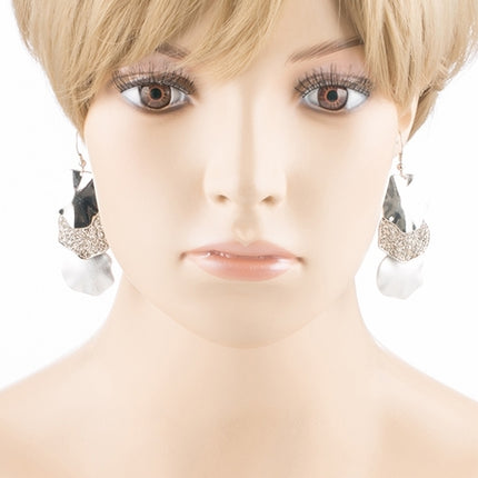 Natural Circle Trio Drop Crystal Fashion Earring Silver - Accessoriesforever