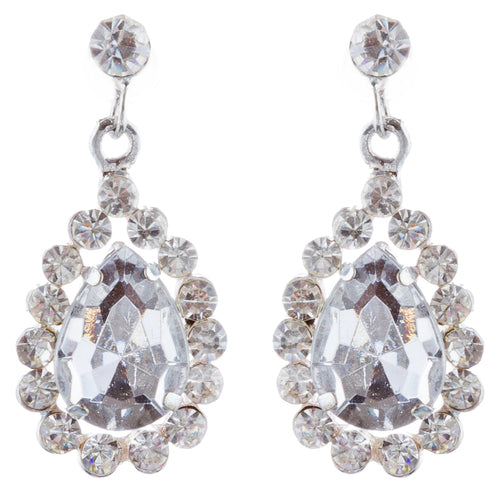 Bridal Wedding Jewelry Set Crystal Rhinestone Gorgeous Multi Teardrop Dangles SV - Accessoriesforever