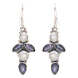 925 Sterling Silver Gemstones Natural Amethyst Moonstone Dangle Earring FJSE2146