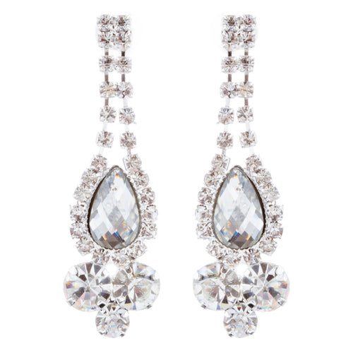 Bridal Wedding Jewelry Crystal Rhinestone Glamorous Sparkle Necklace Set J692 SV