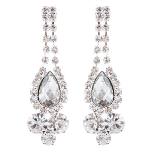 Bridal Wedding Jewelry Crystal Rhinestone Glamorous Sparkle Necklace Set J692 SV
