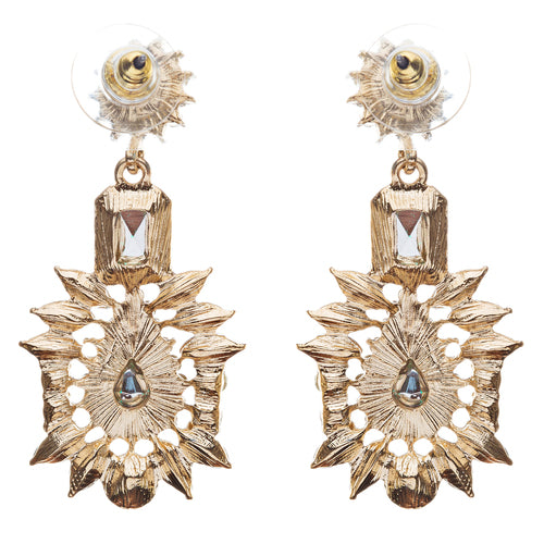 Stunning Beautiful Bohemian Glass Stone Statement Dangle Fashion Earrings Green