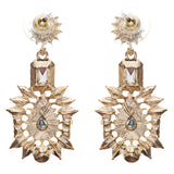 Stunning Beautiful Bohemian Glass Stone Statement Dangle Fashion Earrings Green