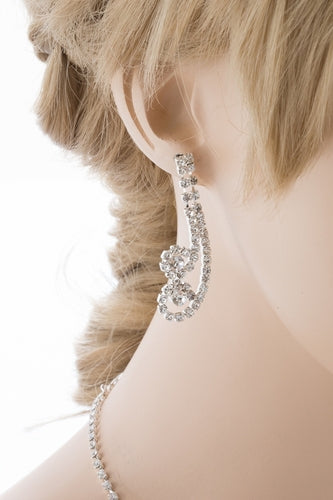 Bridal Wedding Jewelry Set Crystal Rhinestones Gorgeous Dazzle Design Necklace