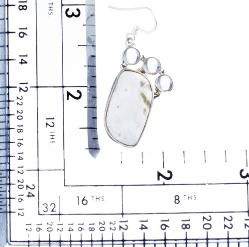 925 Sterling Silver Natural Gemstones Jasper Dangle Earrings FJSVE2126