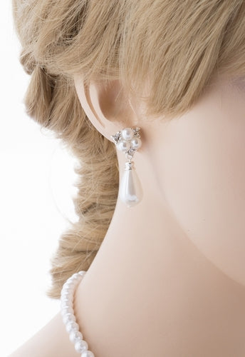 Bridal Wedding Jewelry Set Crystal Pearl Beautiful Elegant Necklace - Accessoriesforever