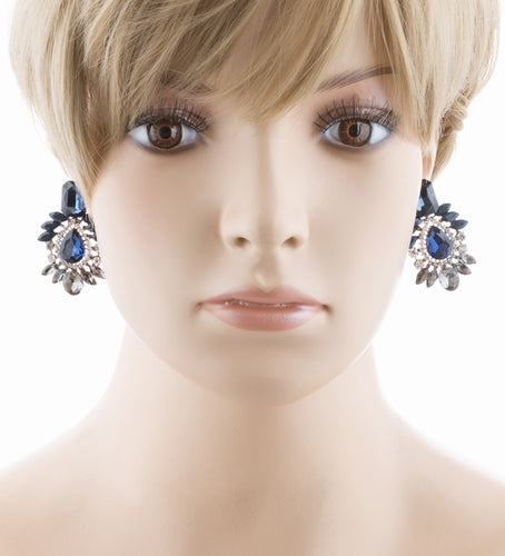 Bridal Wedding Jewelry Crystal Rhinestone Fascinating Rectangular Earrings E727B - Accessoriesforever