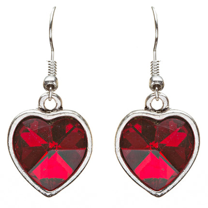 Valentine's Day Jewelry Crystal Rhinestone Trendy Heart Necklace Set JN168 Red - Accessoriesforever