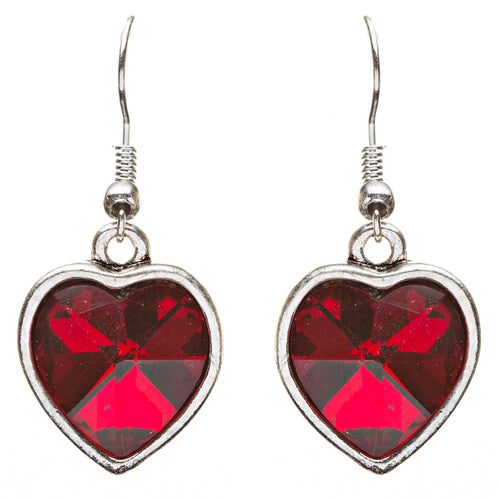 Valentine's Day Jewelry Crystal Rhinestone Trendy Heart Necklace Set JN168 Red - Accessoriesforever