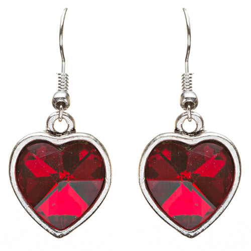 Valentine's Day Jewelry Crystal Rhinestone Trendy Heart Necklace Set JN168 Red
