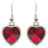 Valentine's Day Jewelry Crystal Rhinestone Trendy Heart Necklace Set JN168 Red