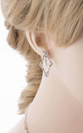 Bridal Wedding Jewelry Set Crystal Rhinestone Pearl WT - Accessoriesforever