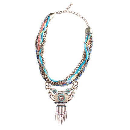 Tribal Fashion Fascinatingly Bold Statement Multi Layer Necklace JN263 Multi - Accessoriesforever