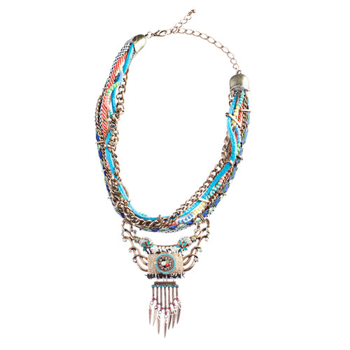 Tribal Fashion Fascinatingly Bold Statement Multi Layer Necklace JN263 Multi - Accessoriesforever