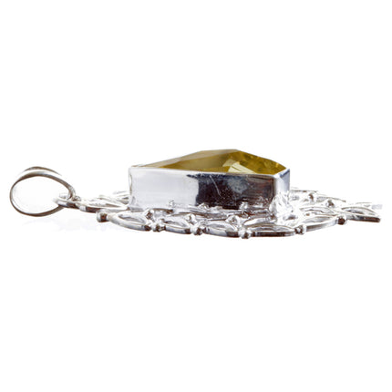 925 Sterling Silver Natural Gemstones Citrine Pendant FJSVP2037 - Accessoriesforever
