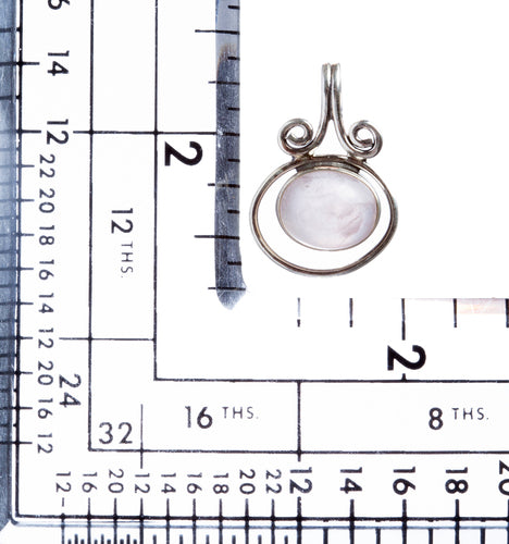 925 Sterling Silver Natural Gemstones Rose Quartz Pendant FJSVP2050