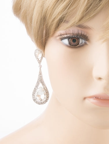 Bridal Wedding Jewelry Prom Beautiful Crystal Rhinestone Dangle Earrings E613 - Accessoriesforever