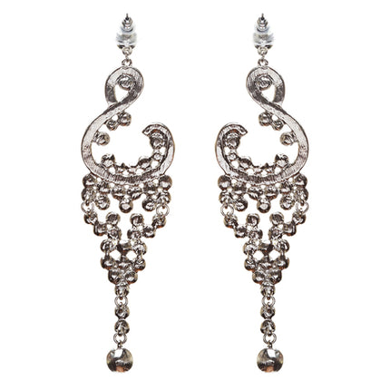 Bridal Wedding Jewelry Crystal Rhinestone Vintage Dangle Earrings E728 Silver
