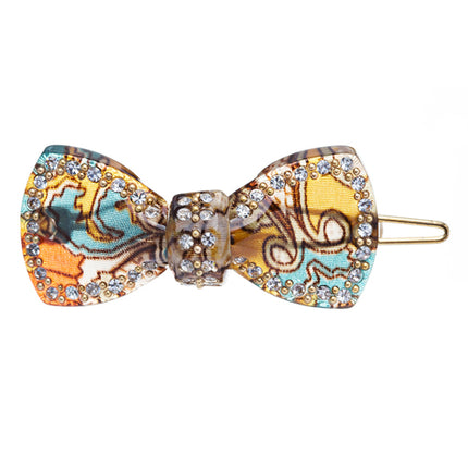 Woman Fashion Hair Clip Floral Ribbon Green NEW 2x1, lead compliant - Accessoriesforever