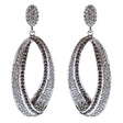 Fashion Stunning Crystal Open Hoop Drop Earrings Black