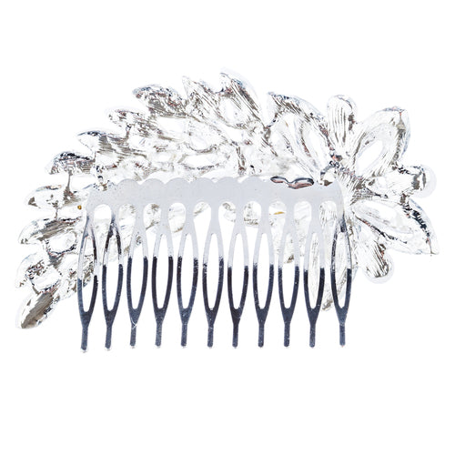 Bridal Wedding Jewelry Crystal Pearl Dazzle Floral Decorative Hair Comb H183 SV