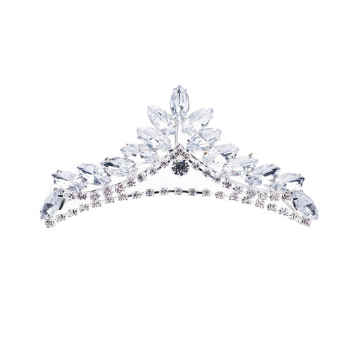 Bridal Wedding Jewelry Crystal Rhinestone Simple Chic Teardrop Hair Tiara Silver