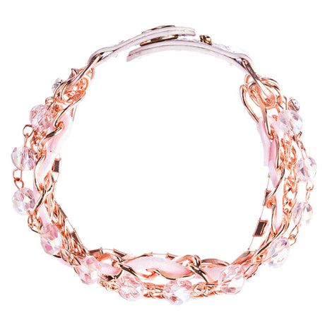 Modern Fashion Crystal Rhinestone Gorgeous Multi Layered Bracelet B464 Pink